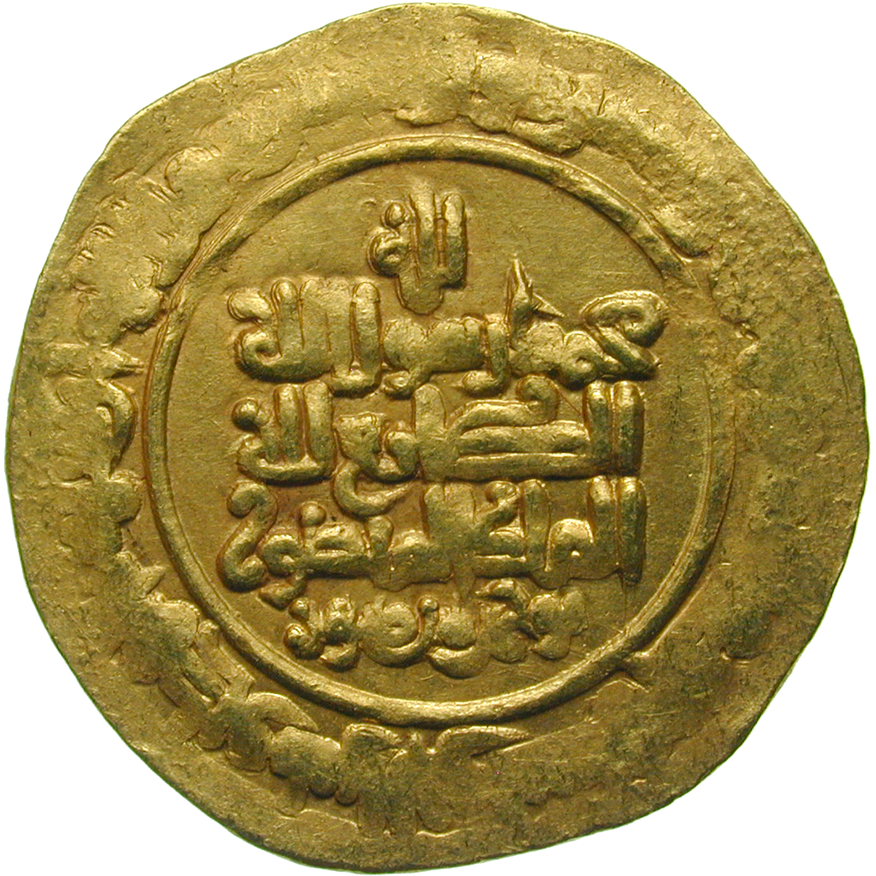 Abbasidenreich, Dynastie der Ghaznawiden, Mahmud von Ghazna im Namen von Nuh ibn Mansur, Dinar 384 AH (reverse)