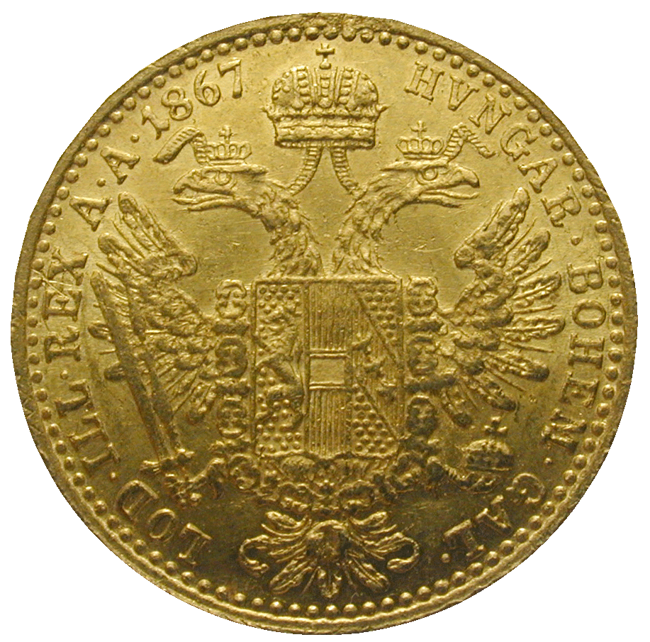 Austrian Empire, Franz Joseph I, Ducat 1867 (reverse)