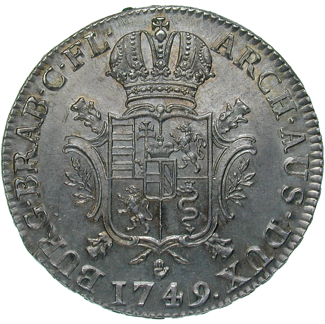 Austrian Netherlands, Maria Theresa, Ducaton 1749 (reverse)
