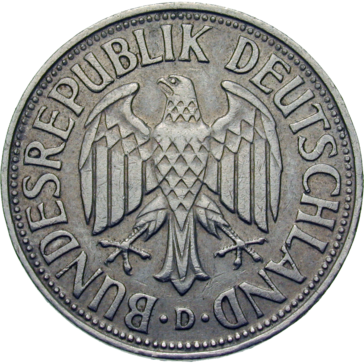 Bundesrepublik Deutschland, 1 Deutsche Mark 1955 (obverse)