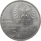 Bundesrepublik Deutschland, 5 Deutsche Mark 1974 (obverse)