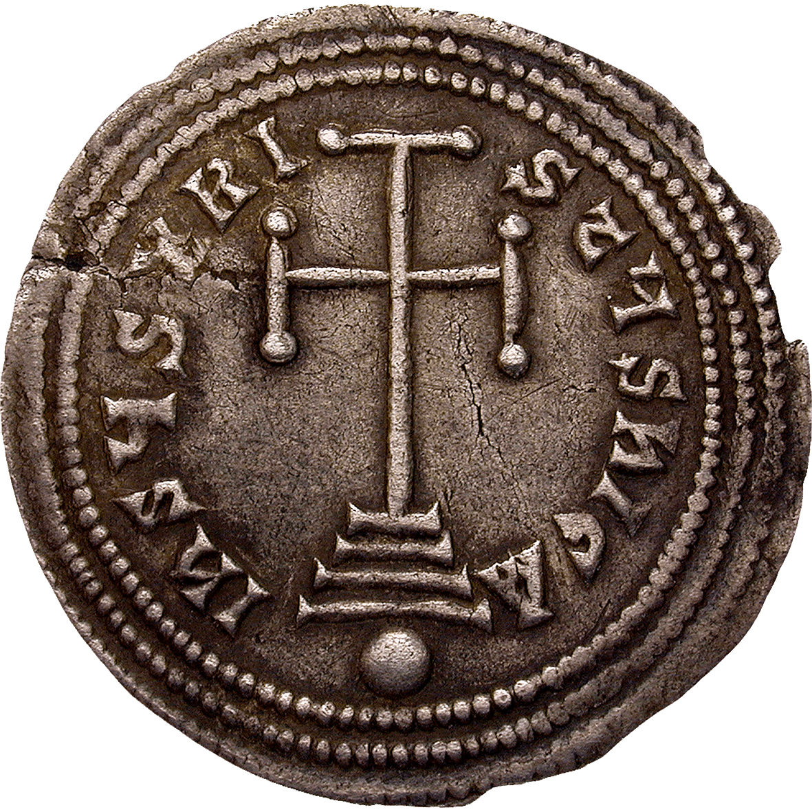 Byzantine Empire, Basil I and Constantine, Miliaresion (obverse)