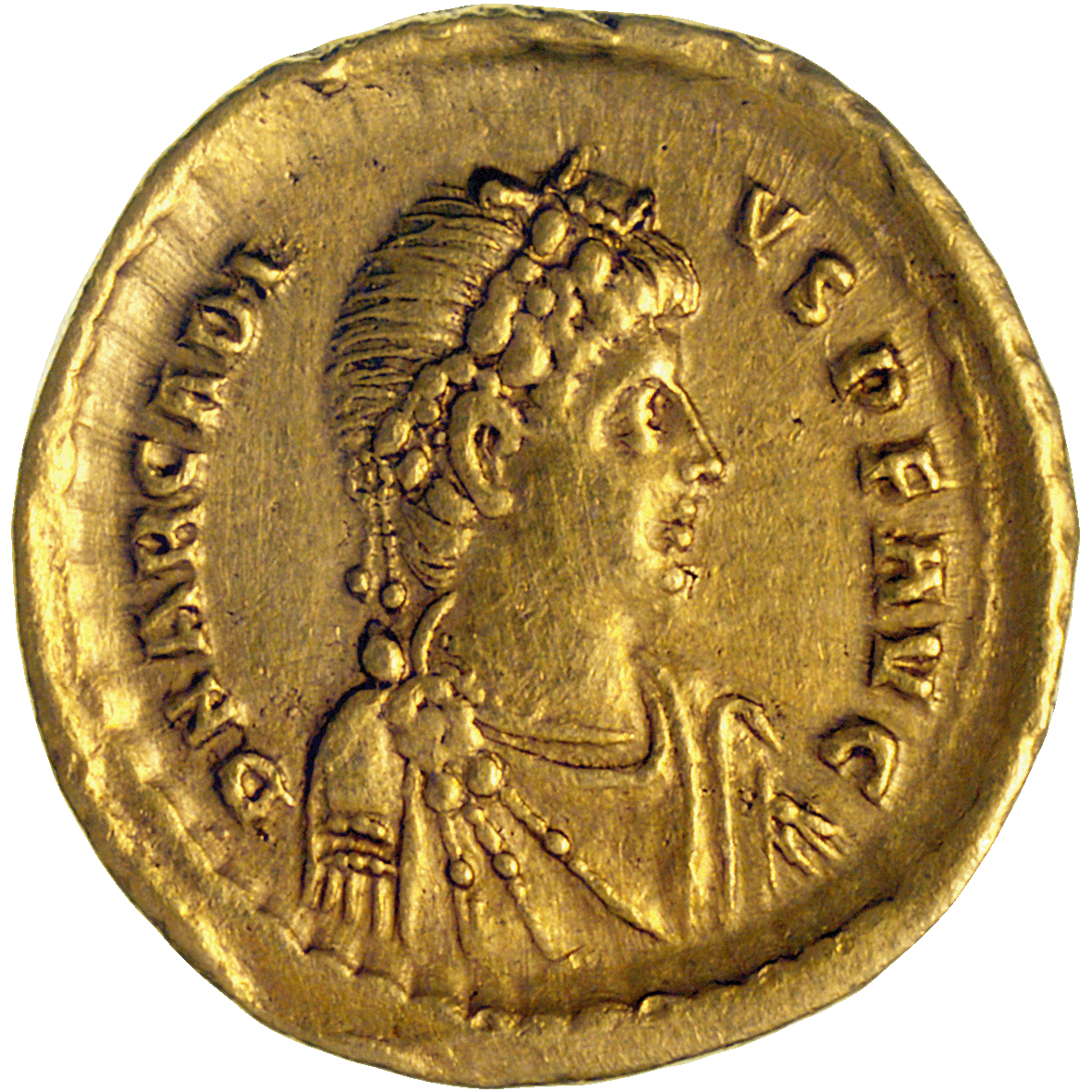 Byzantinisches Kaiserreich, Arcadius, Solidus (obverse)