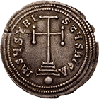 Byzantinisches Kaiserreich, Basileios I. und Konstantin, Miliaresion (obverse)