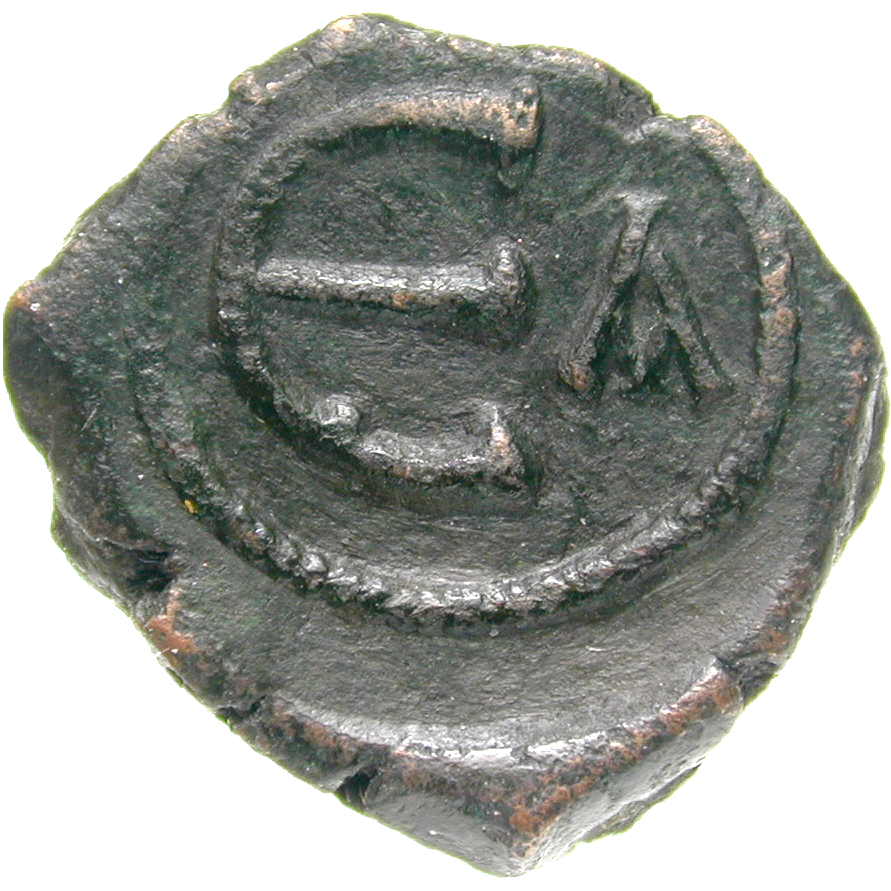 Byzantinisches Kaiserreich, Justinus II., Pentanummium (reverse)