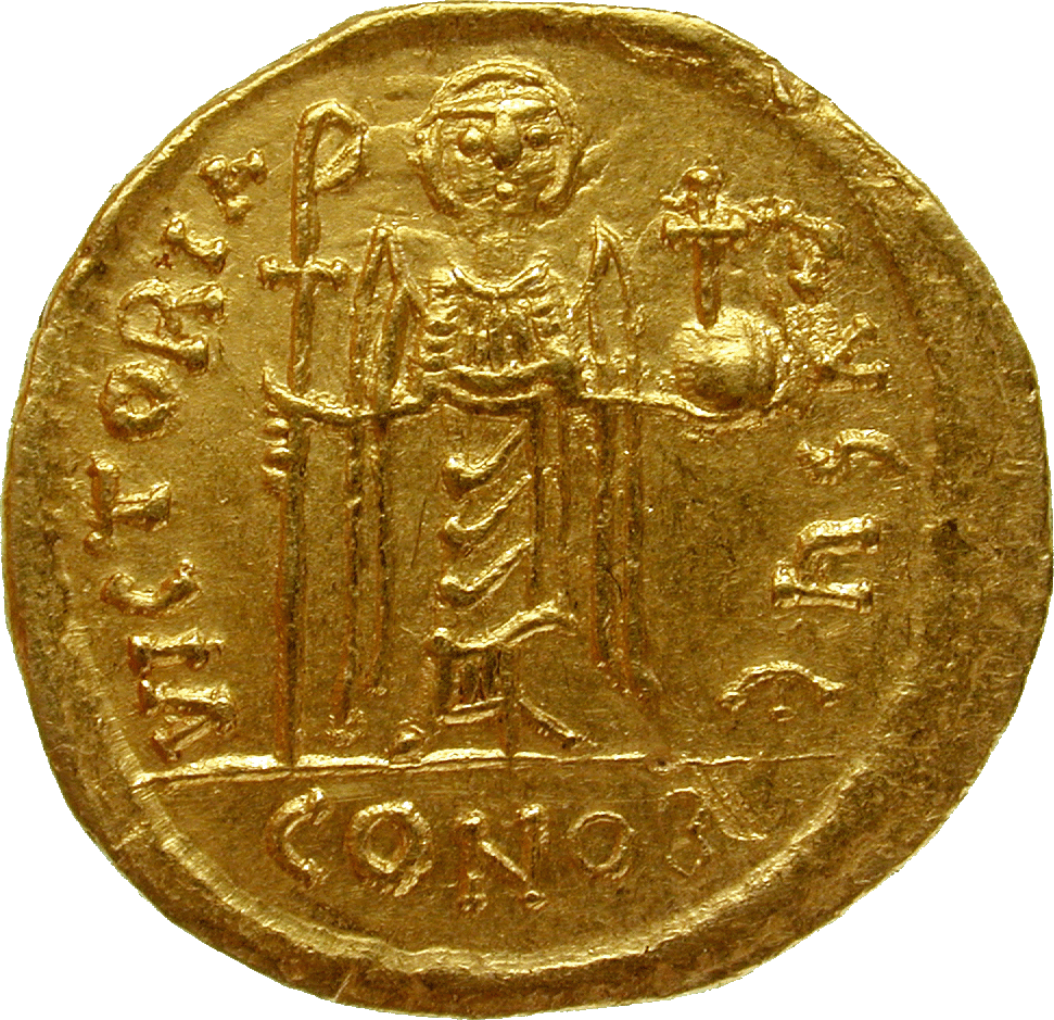 Byzantinisches Kaiserreich, Phokas, Solidus (reverse)