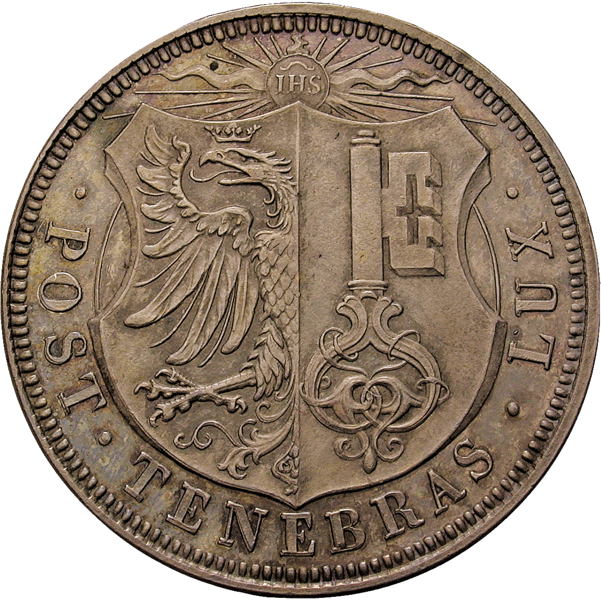 Canton and Republic of Geneva, 5 Francs 1848 (obverse)