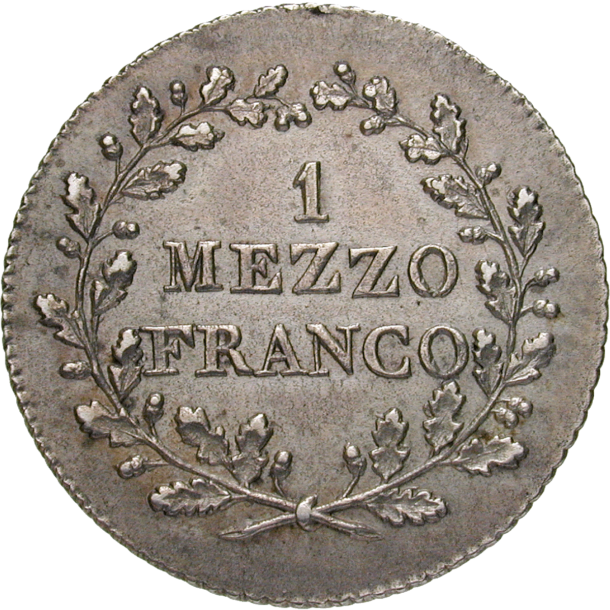 Canton of Ticino, 1/2 Franc 1835 (reverse)