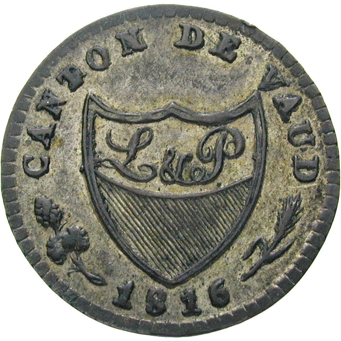 Canton of Vaud, 2 1/2 Rappen 1816 (obverse)
