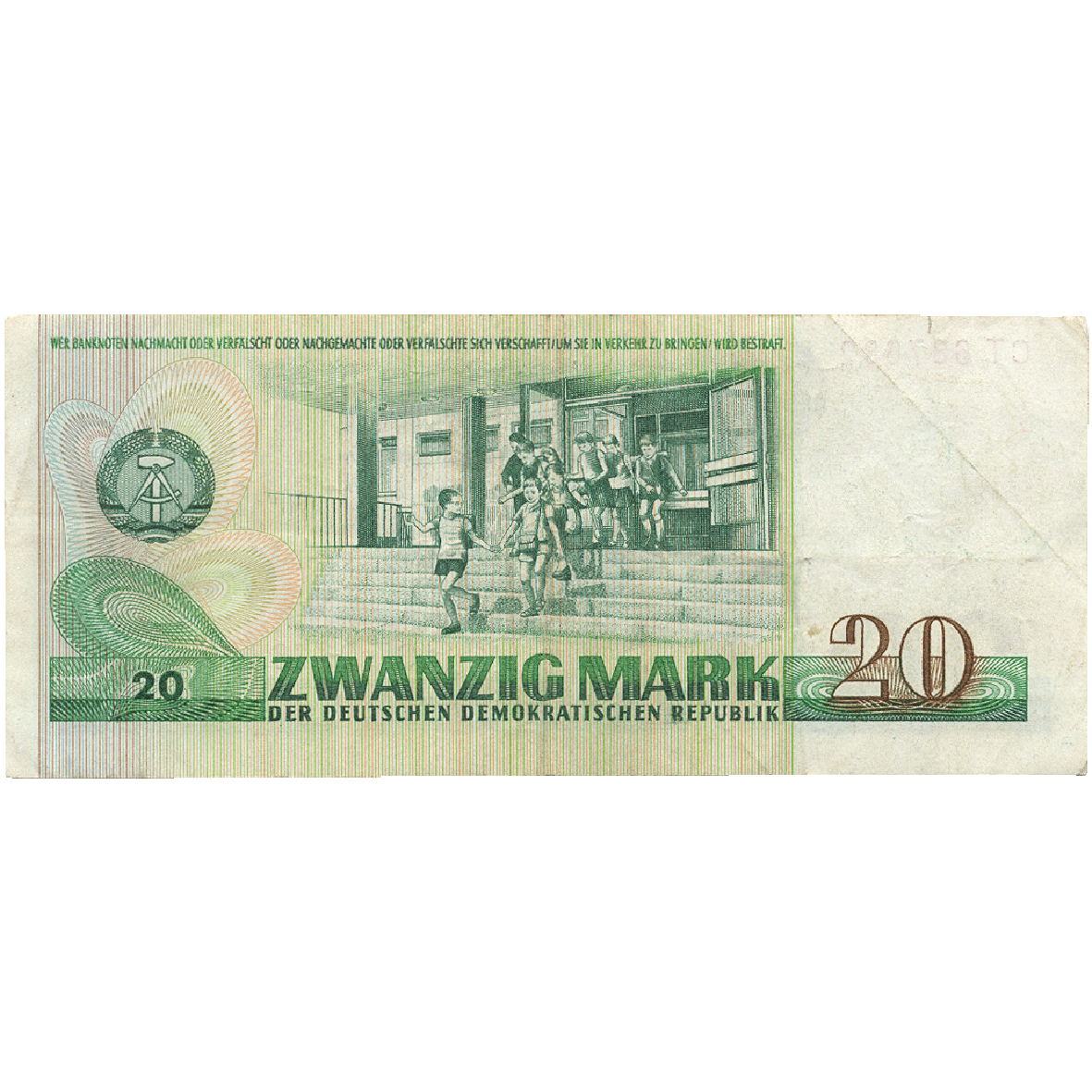 Deutsche Demokratische Republik, 20 Mark 1975 (reverse)