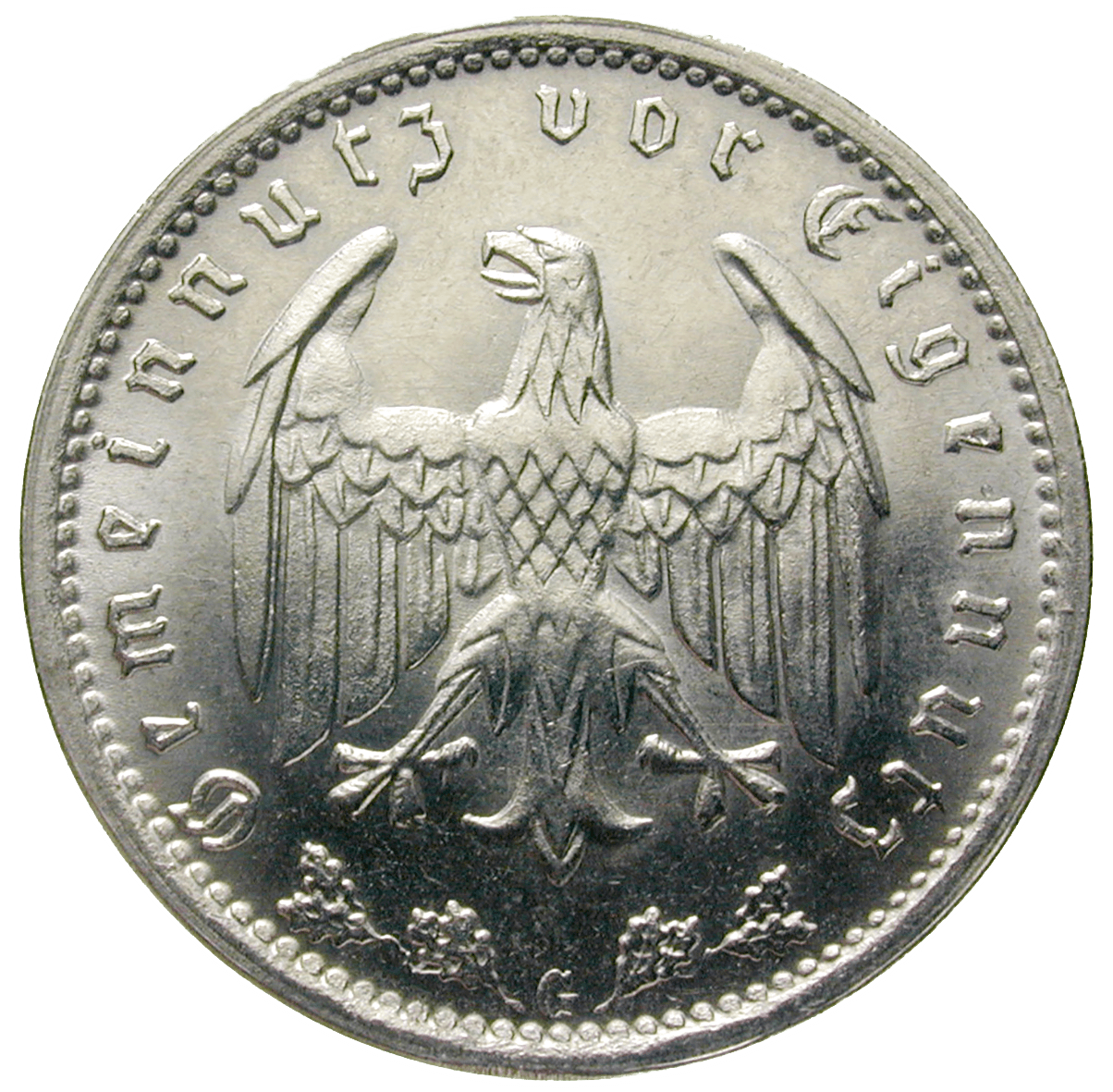 Deutsches Drittes Reich, 1 Reichsmark 1939 (reverse)