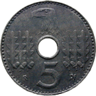 Deutsches Drittes Reich, 5 Reichspfennig, Militärische Ersatzmünze 1940 (obverse)