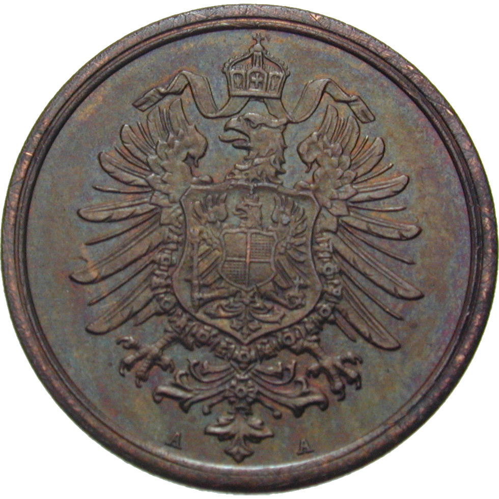 Deutsches Kaiserreich, Wilhelm I., 2 Pfennig 1873 (reverse)