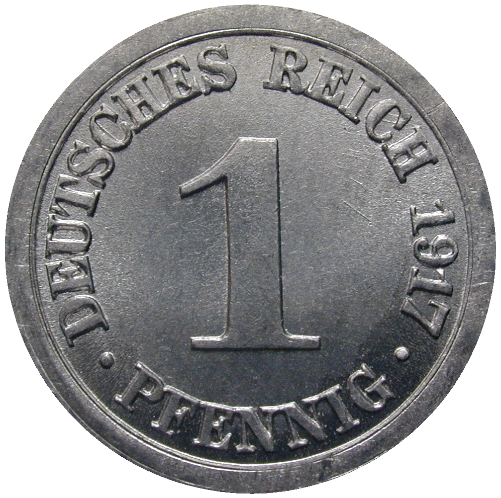 Deutsches Kaiserreich, Wilhelm II., 1 Pfennig 1917 (obverse)