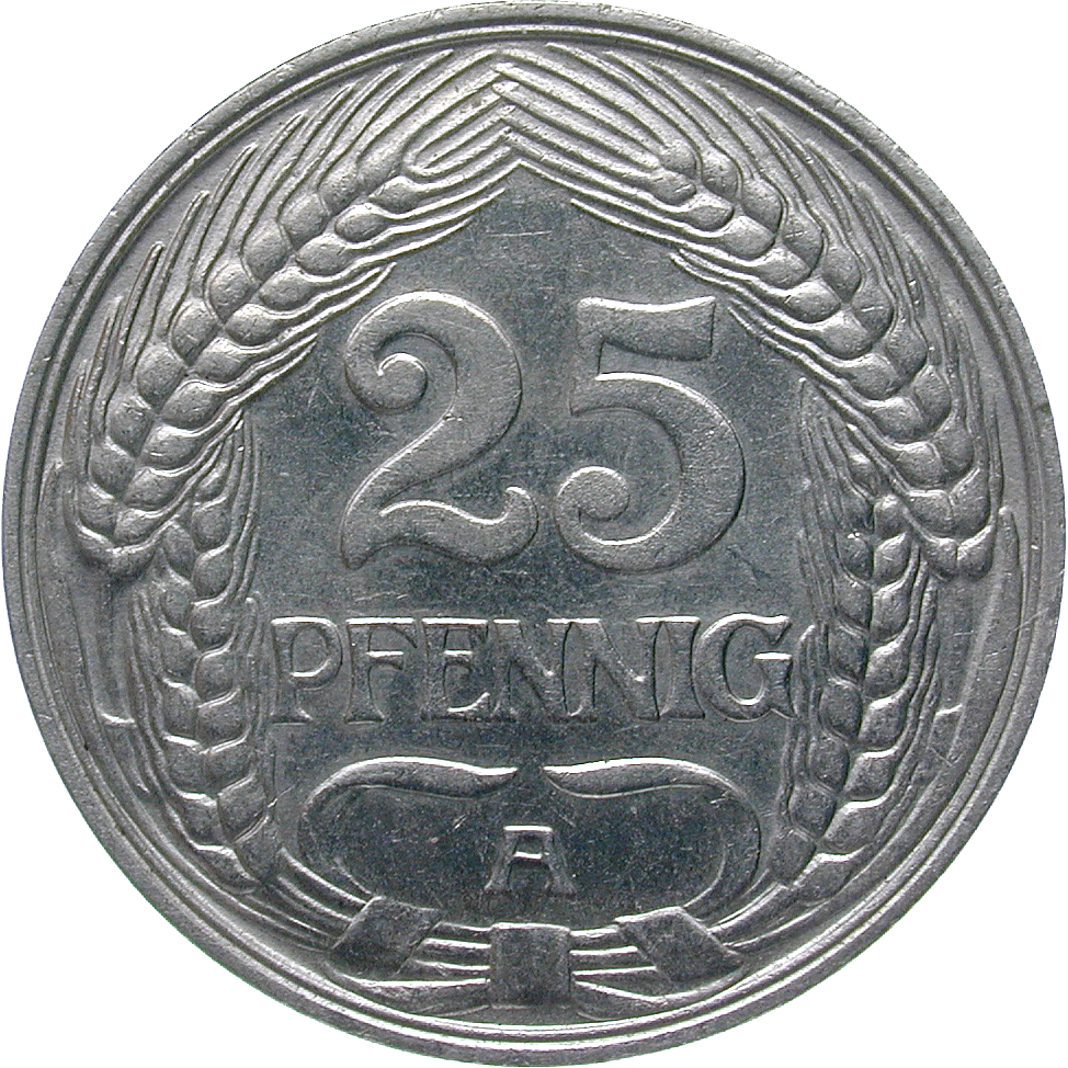 Deutsches Kaiserreich, Wilhelm II., 25 Pfennig 1910 (reverse)