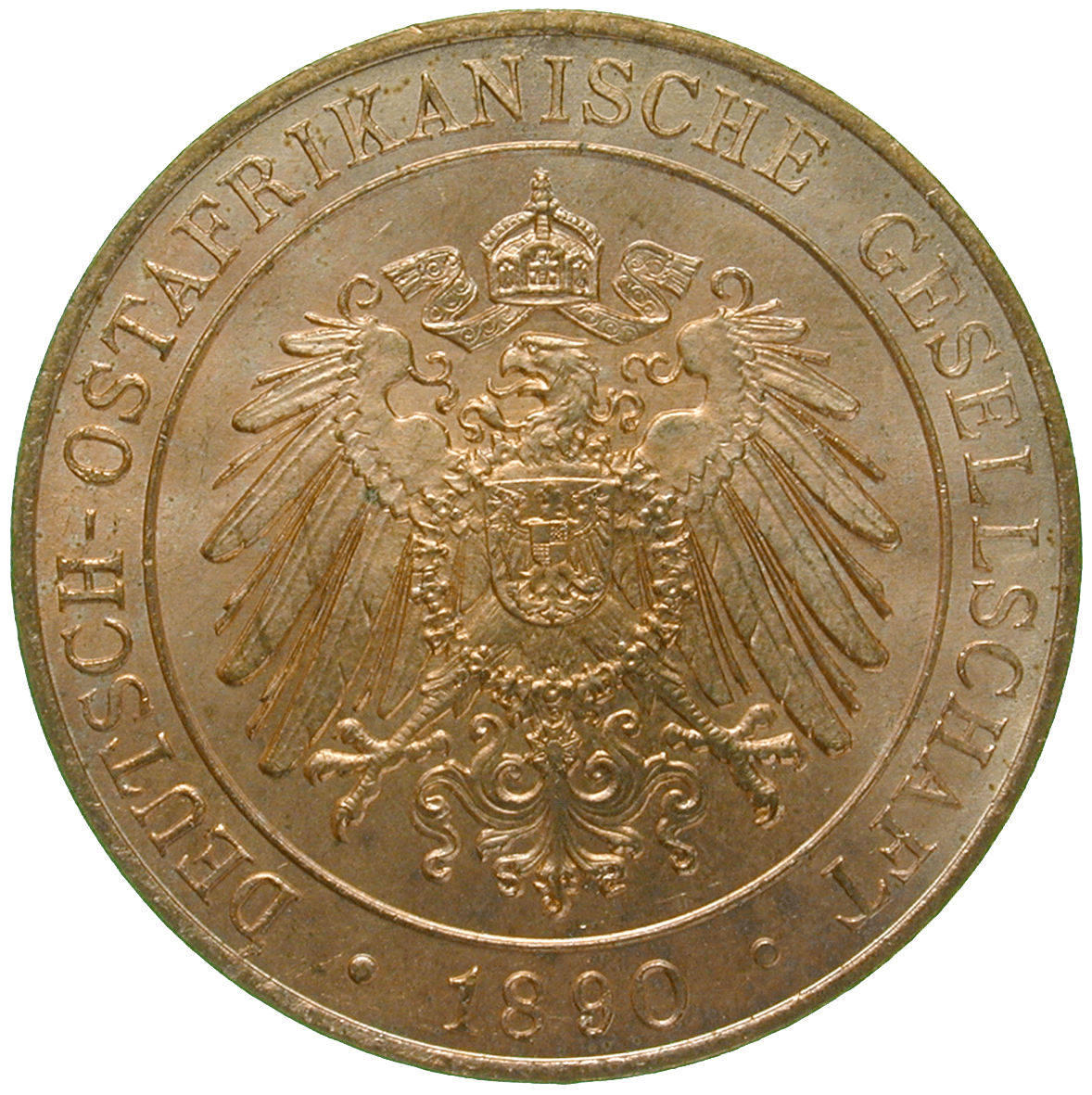 Deutsches Kaiserreich, Wilhelm II., Deutsche Ostafrikanische Gesellschaft, 1 Pesa 1890 (obverse)
