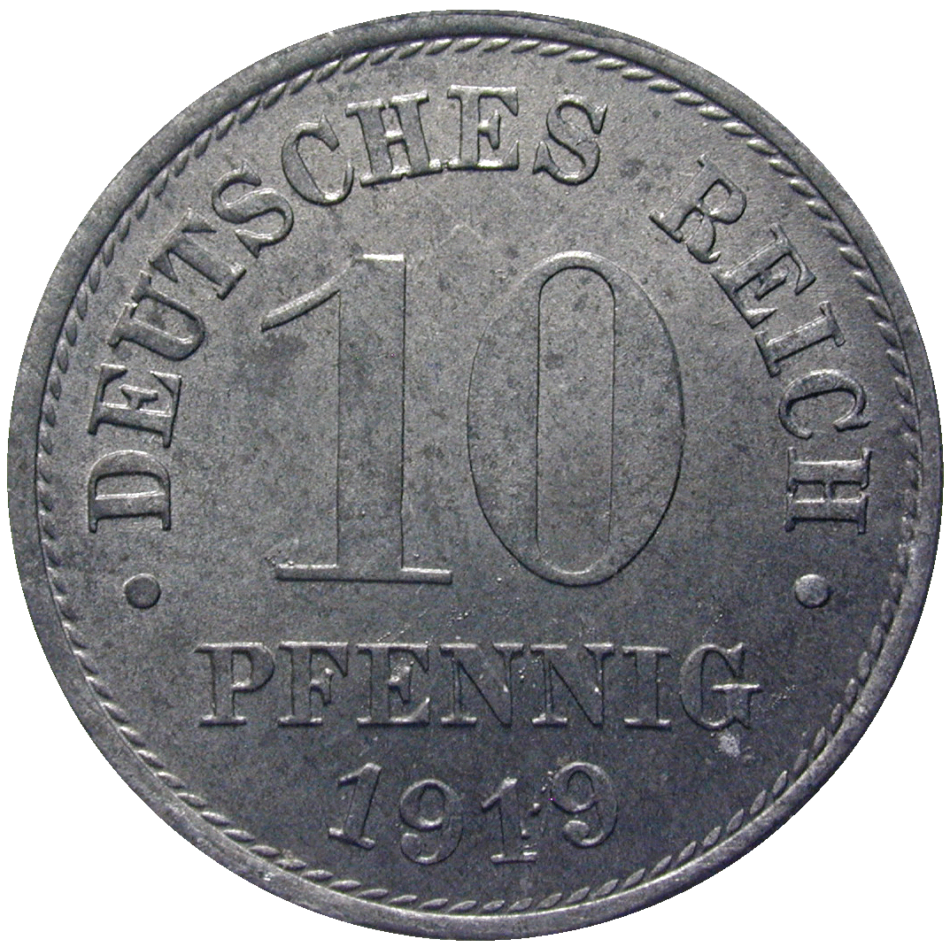 Deutsches Reich, Weimarer Republik, 10 Pfennig 1919 (obverse)