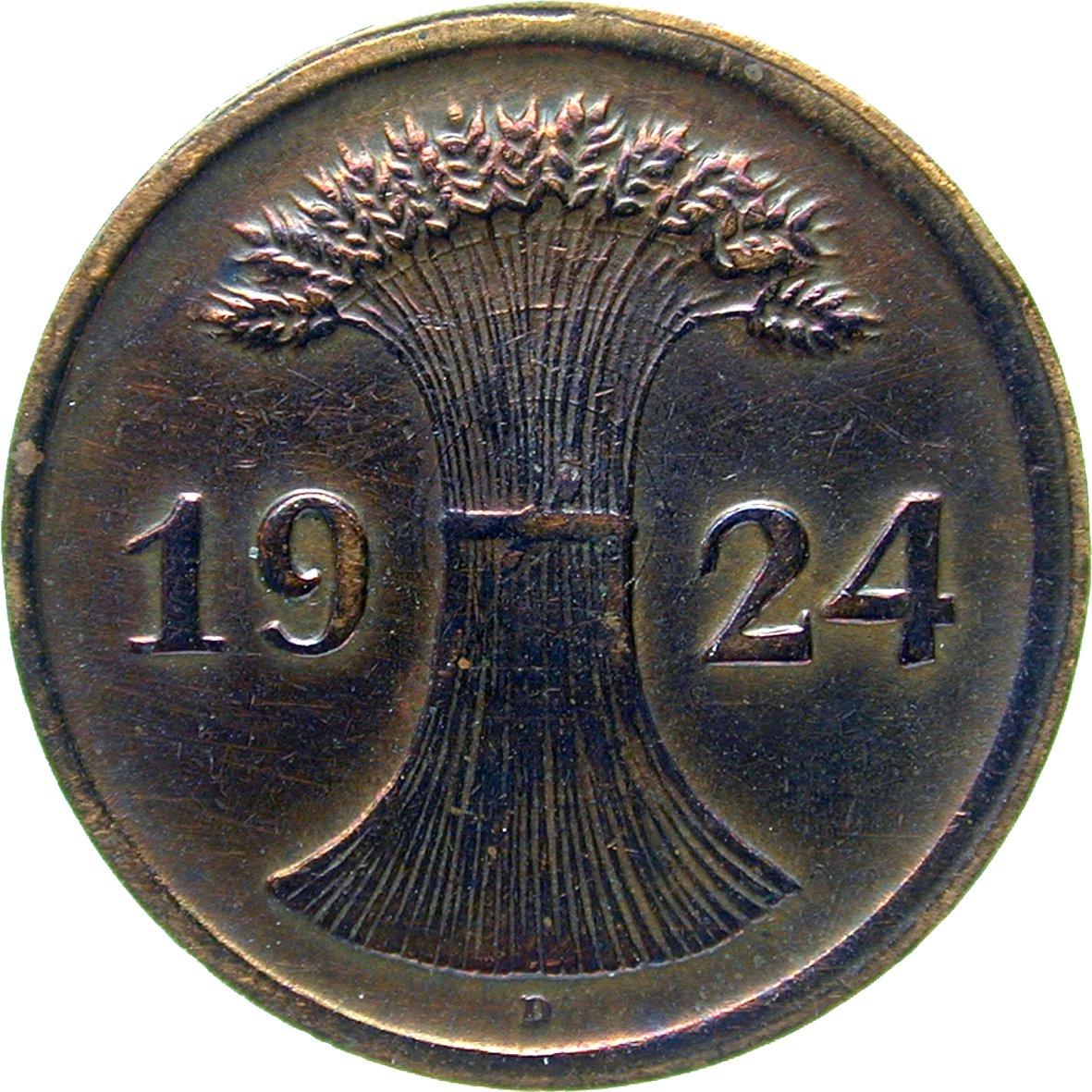 Deutsches Reich, Weimarer Republik, 2 Rentenpfennig 1924 (reverse)