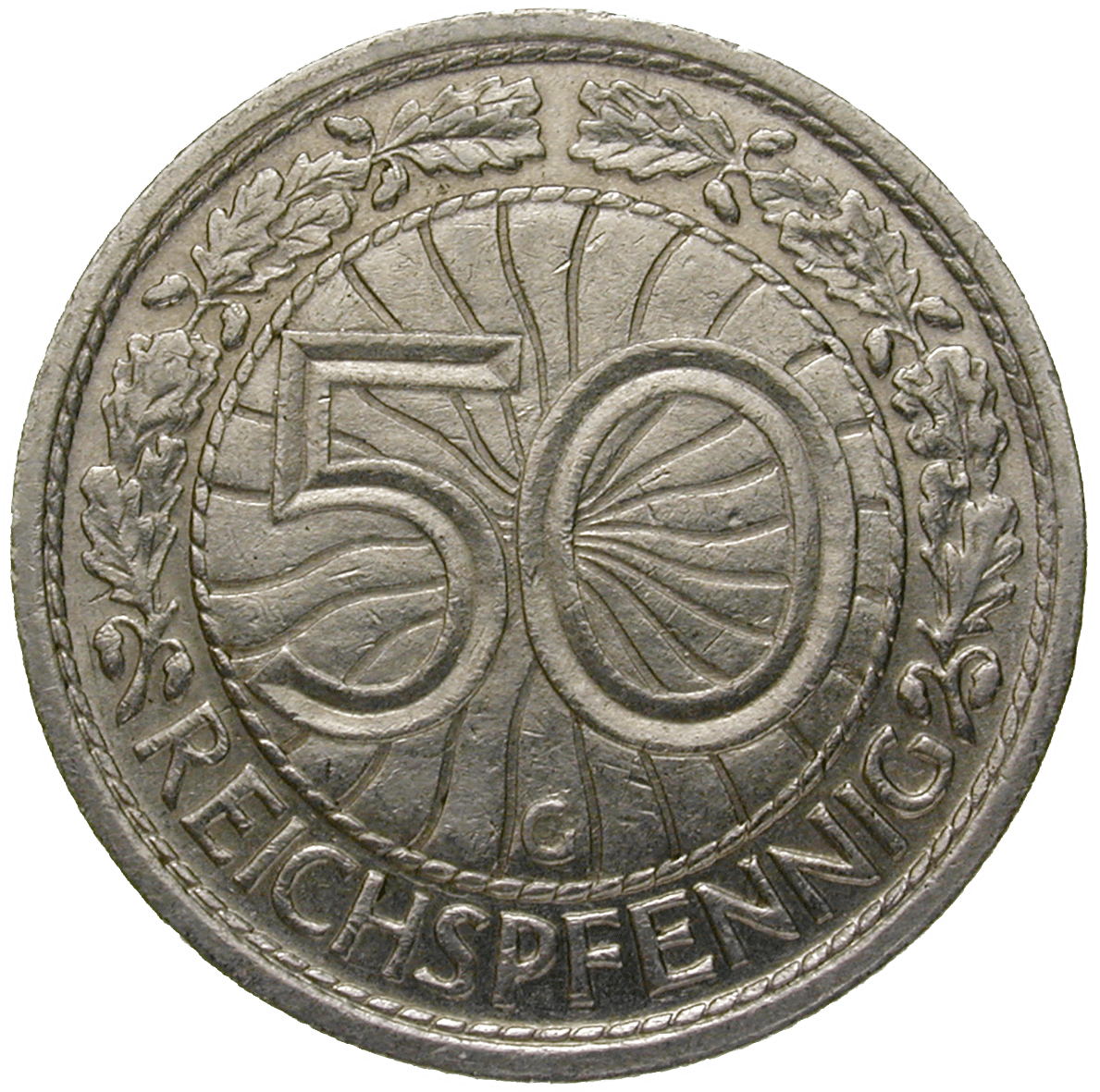 Deutsches Reich, Weimarer Republik, 50 Reichspfennig 1933 (reverse)
