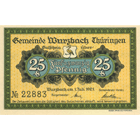 Deutsches Reich, Weimarer Republik, Wurzbach, Notausgabe im Wert von 25 Pfennig 1921 (obverse)