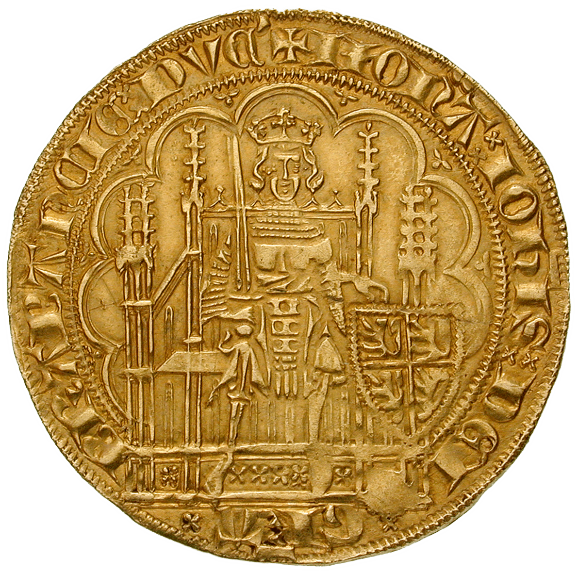 Duchy of Brabant, John III, Ecu d'or à la chaise (obverse)