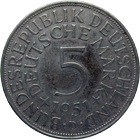 Federal Republic of Germany, 5 Deutsche Mark 1951 (obverse)
