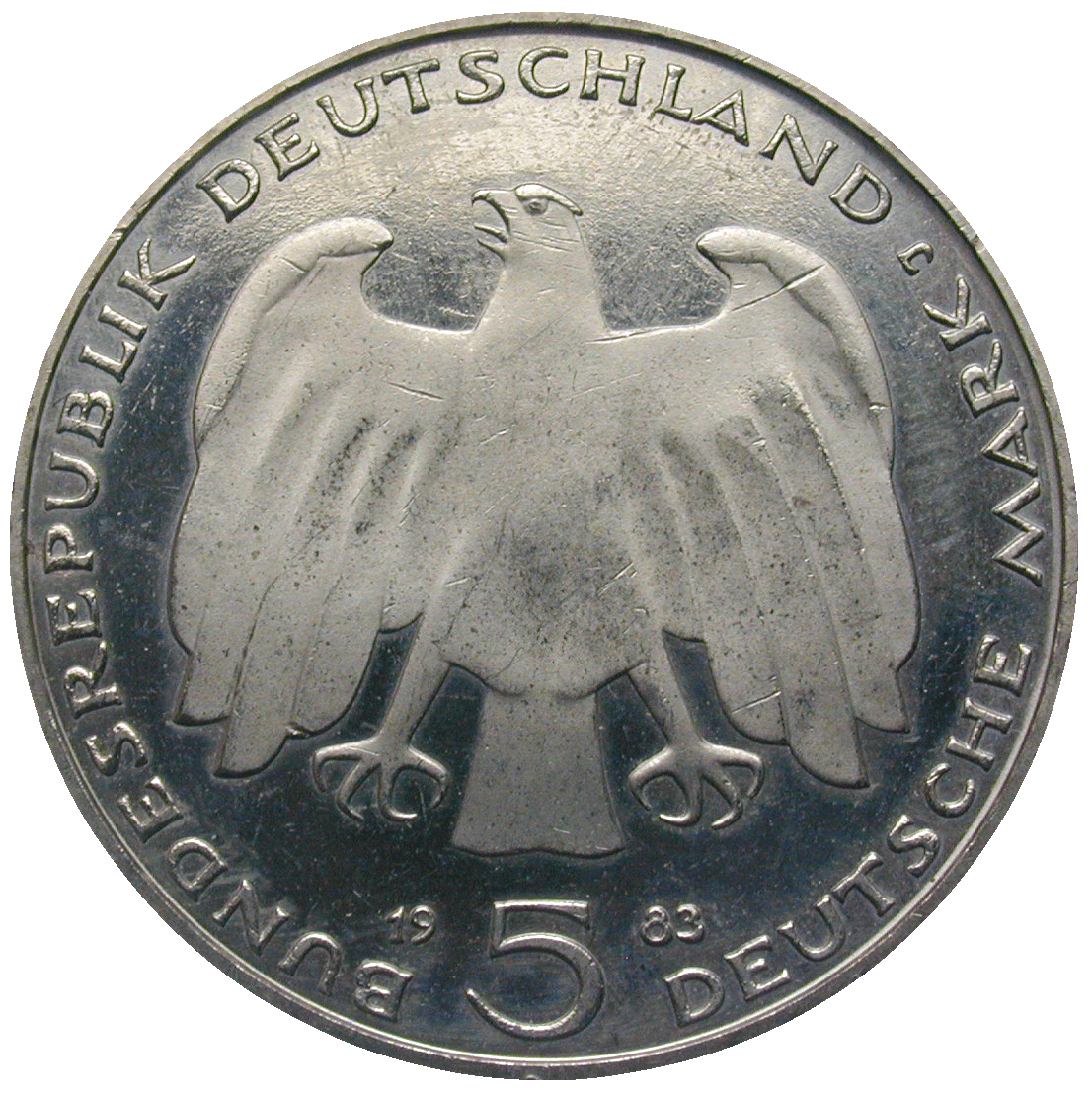 Federal Republic of Germany, 5 Deutsche Mark 1983 (obverse)