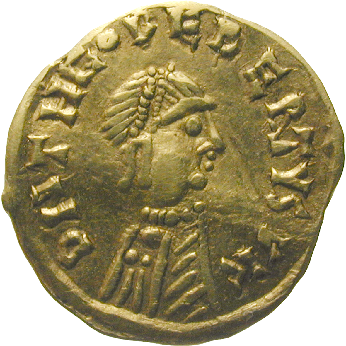 Frankish Empire, Merovinginians, Theudebert, Tremissis (obverse)