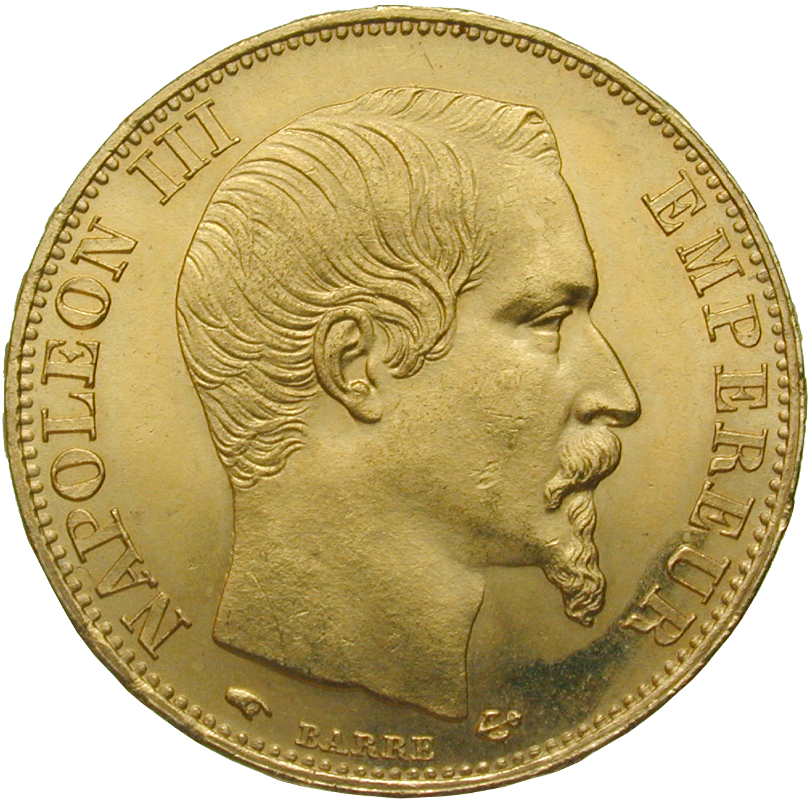 French Empire, Napoleon III, 20 Francs 1856 (obverse)