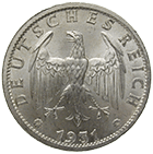 German Empire, Weimar Republic, 3 Reichsmark 1931 (obverse)