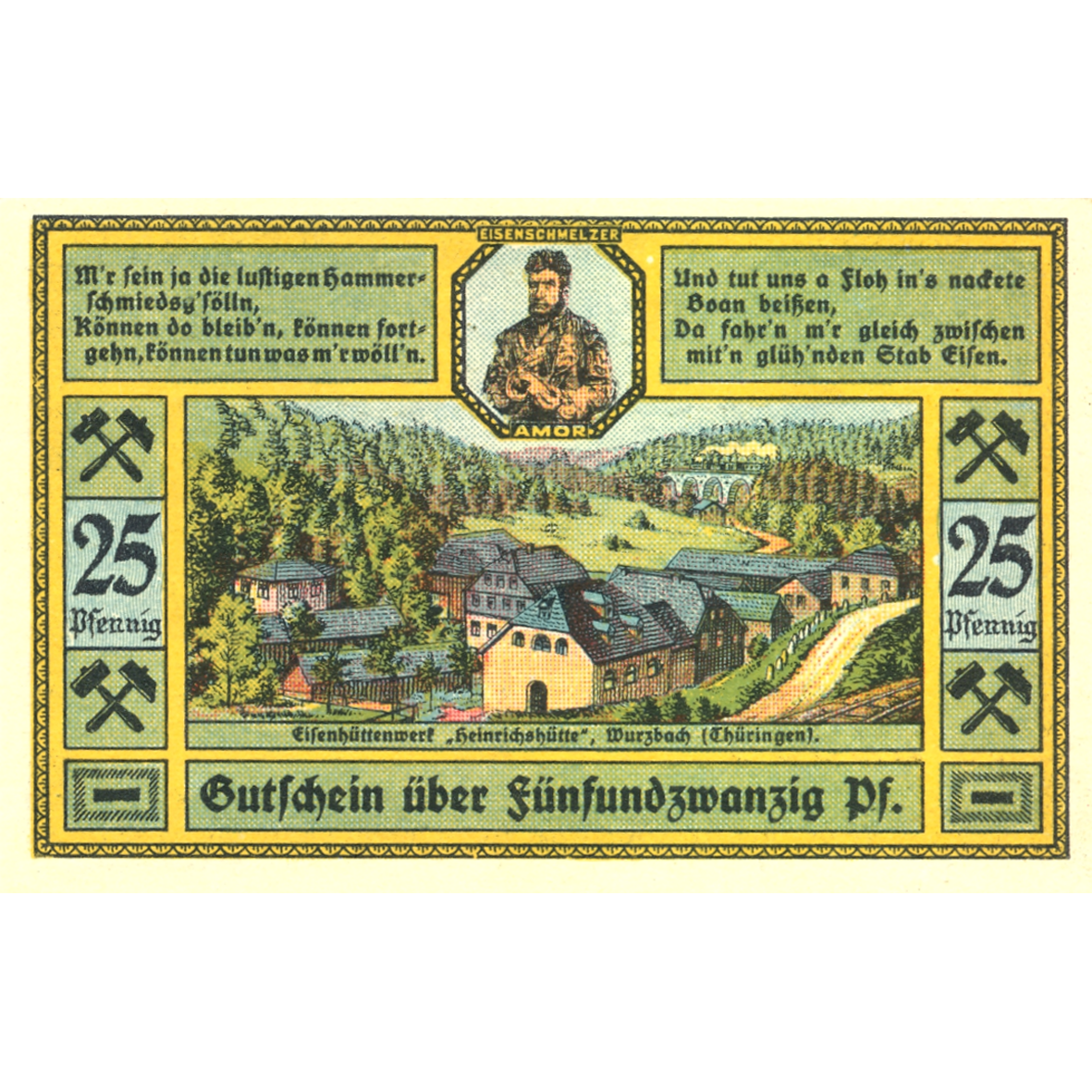 German Empire, Weimar Republic, Wurzbach, Emergency Issue worth 25 Pfennig 1921 (reverse)
