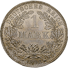 German Empire, Wilhelm II, 1 Mark 1892 (obverse)
