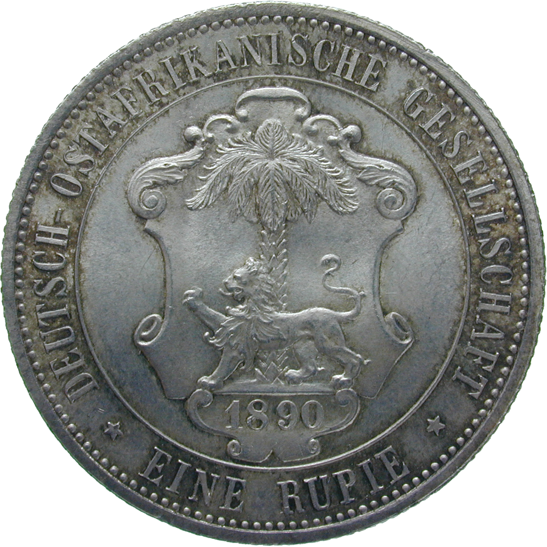German Empire for German East Africa, Wilhelm II, 1 Rupee 1890 (reverse)