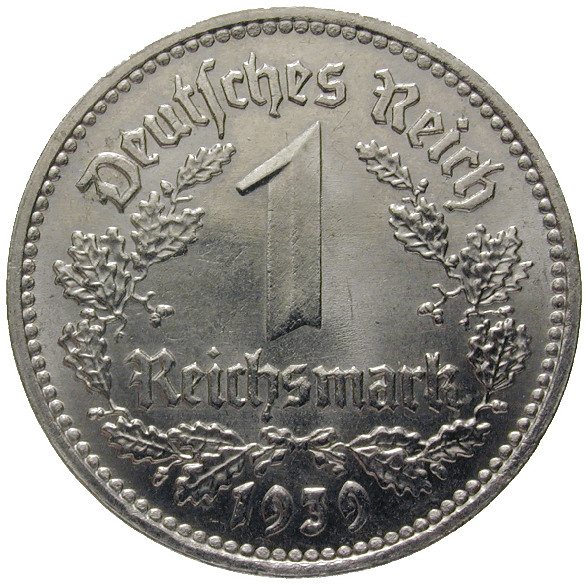 German Third Reich, 1 Reichsmark 1939 (obverse)