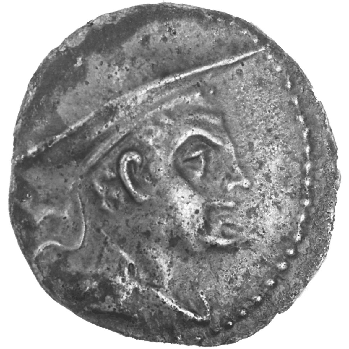 Graeco-baktrisches Königreich, Antimachos I., Obol (obverse)