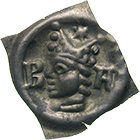 Heiliges Römisches Reich, Bistum Basel, Johann II. Senn von Münsingen, Brakteat (obverse)