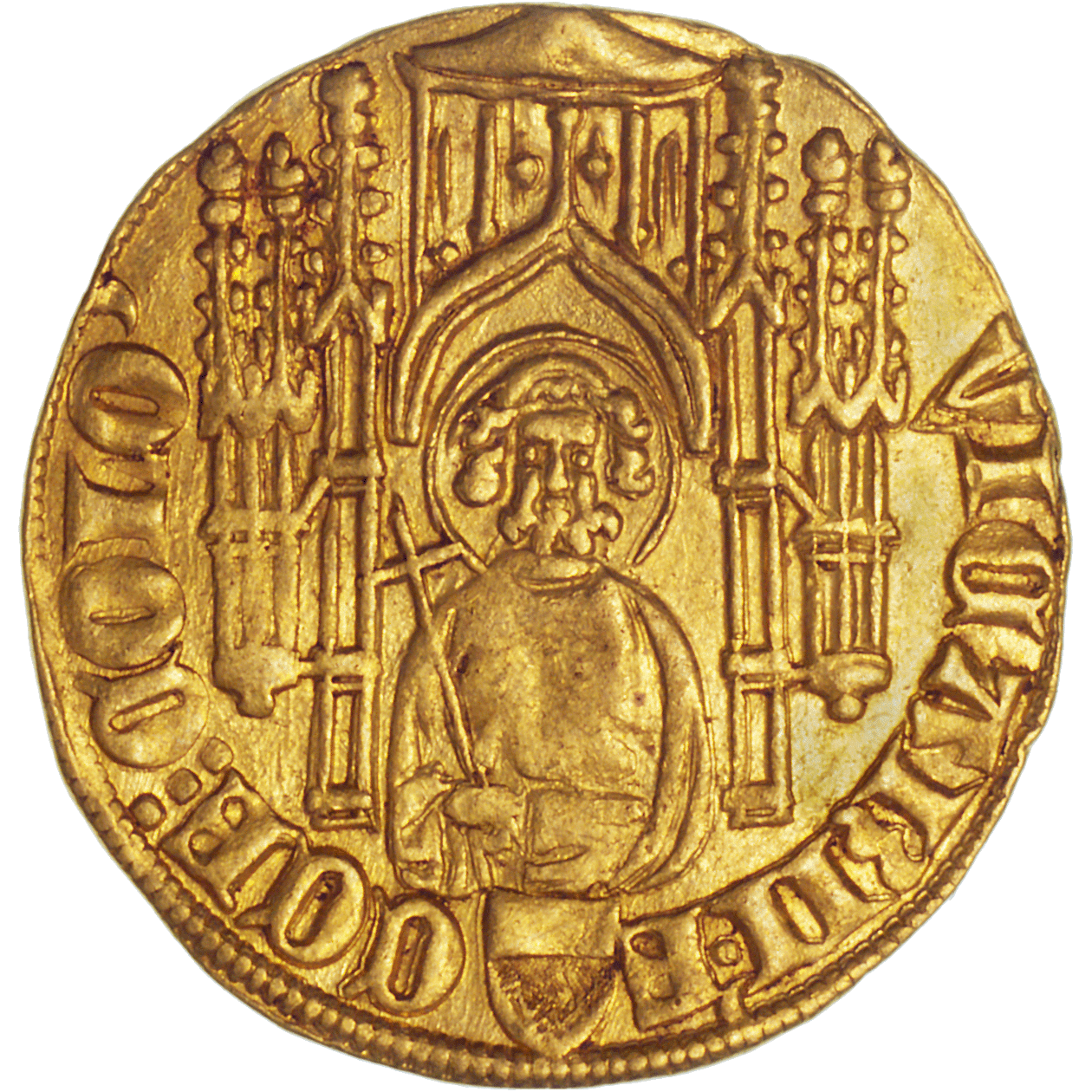 Heiliges Römisches Reich, Bistum Trier, Kuno II. von Falkenstein zu Minzenberg, Goldgulden (reverse)