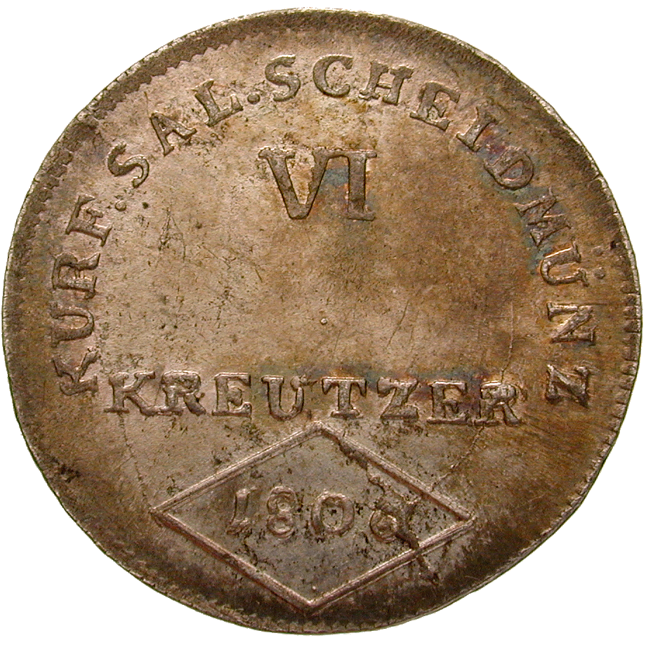 Heiliges Römisches Reich, Erzherzogtum Österreich, Ferdinand Karl von Österreich-Este, 6 Kreuzer 1806 (reverse)