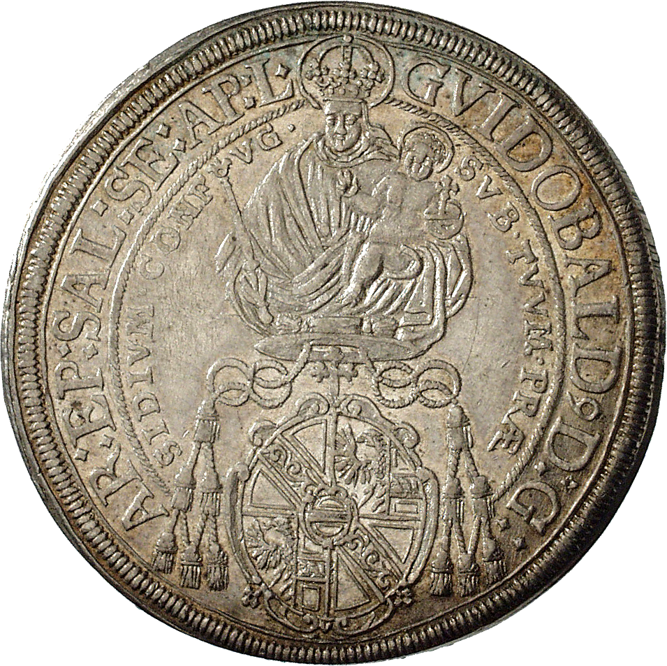 Heiliges Römisches Reich, Fürstbistum Salzburg, Guidobald von Thun und Hohenstein, Taler 1661 (obverse)