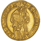 Heiliges Römisches Reich, Fürstbistum Salzburg, Michael von Kuenburg, vierfacher Dukat 1555 (obverse)