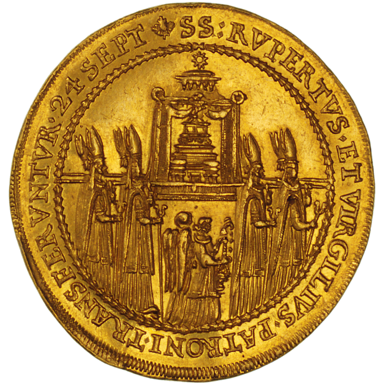 Heiliges Römisches Reich, Fürstbistum Salzburg, Paris von Lodron, 4 Dukaten 1628 (reverse)