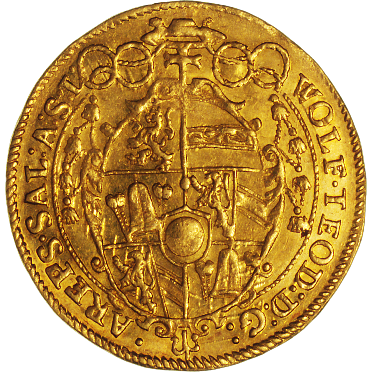 Heiliges Römisches Reich, Fürstbistum Salzburg, Wolf Dietrich von Raitenau, Doppeldukat 1611 (reverse)