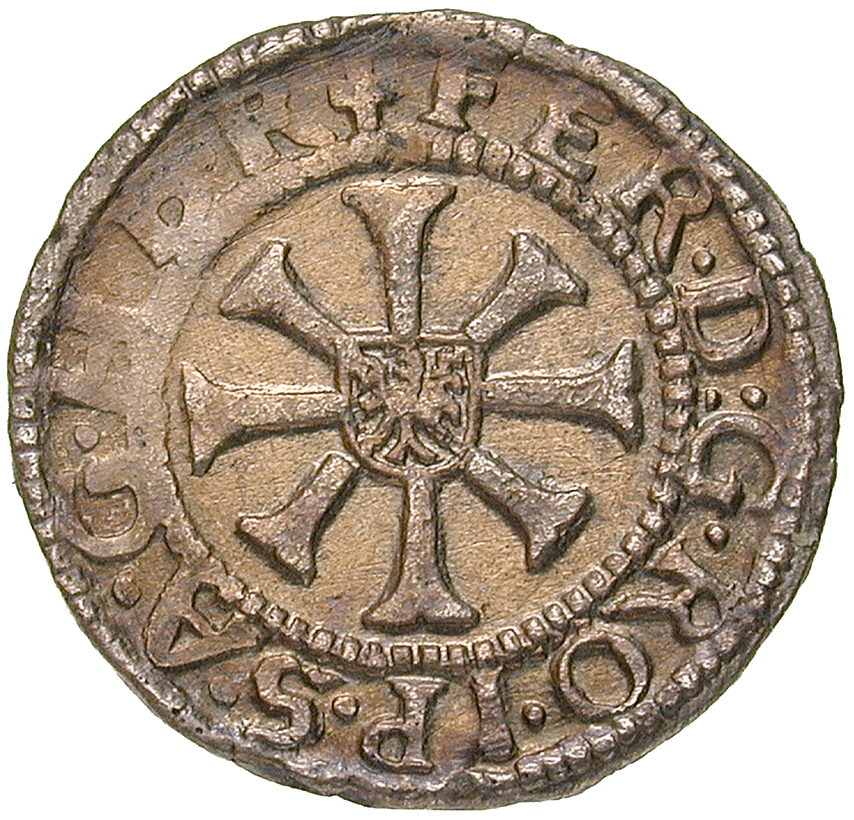 Heiliges Römisches Reich, Grafschaft Tirol, Ferdinand I., Kreuzer (obverse)
