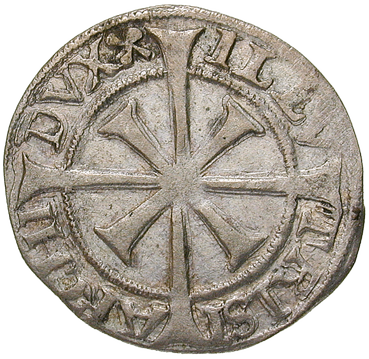 Heiliges Römisches Reich, Grafschaft Tirol, Meinhard II., Tirolino oder Etschkreuzer (obverse)
