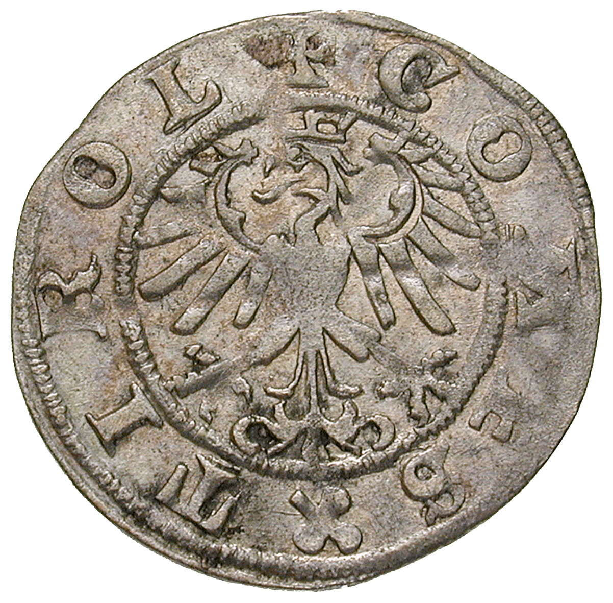 Heiliges Römisches Reich, Grafschaft Tirol, Meinhard II., Tirolino oder Etschkreuzer (reverse)
