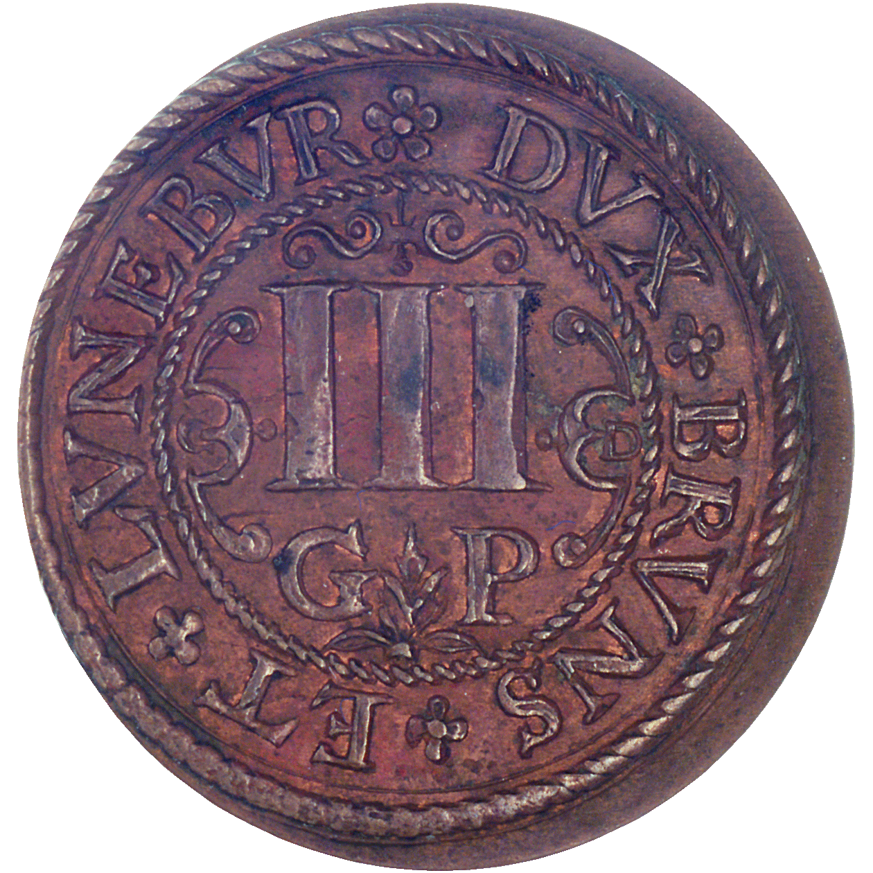 Heiliges Römisches Reich, Herzogtum Lüneburg, Bischof Christian von Braunschweig-Lüneburg, Kipper-Dreigutepfennig (reverse)