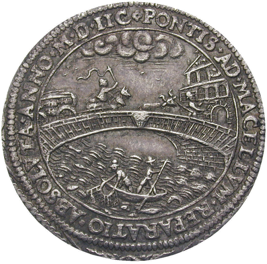 Heiliges Römisches Reich, Nürnberg, Silbermedaille auf die Fleischbrücke (reverse)