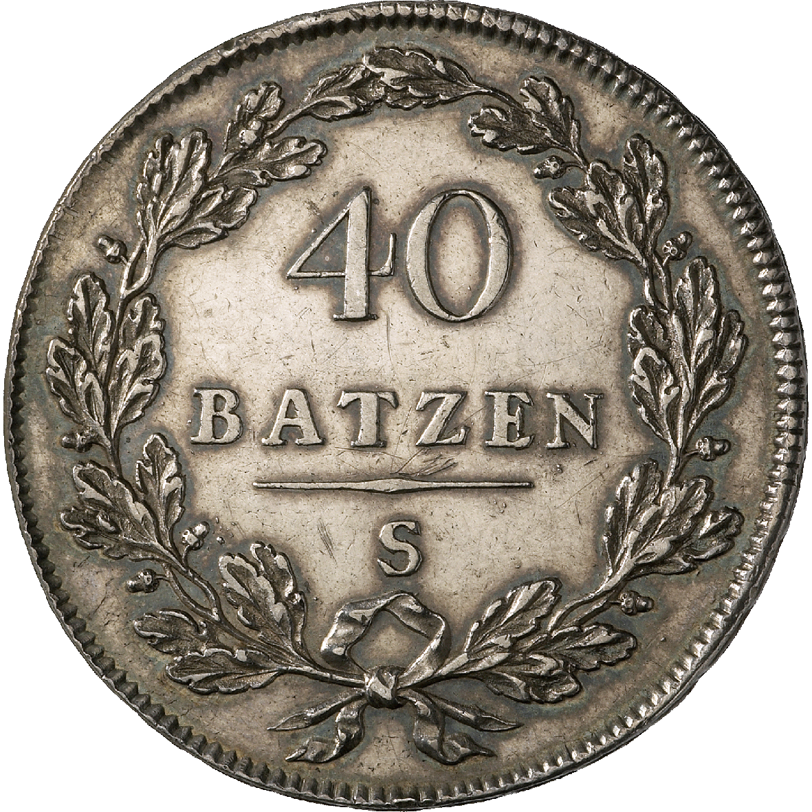 Helvetic Republic, 40 Batzen 1798 (reverse)