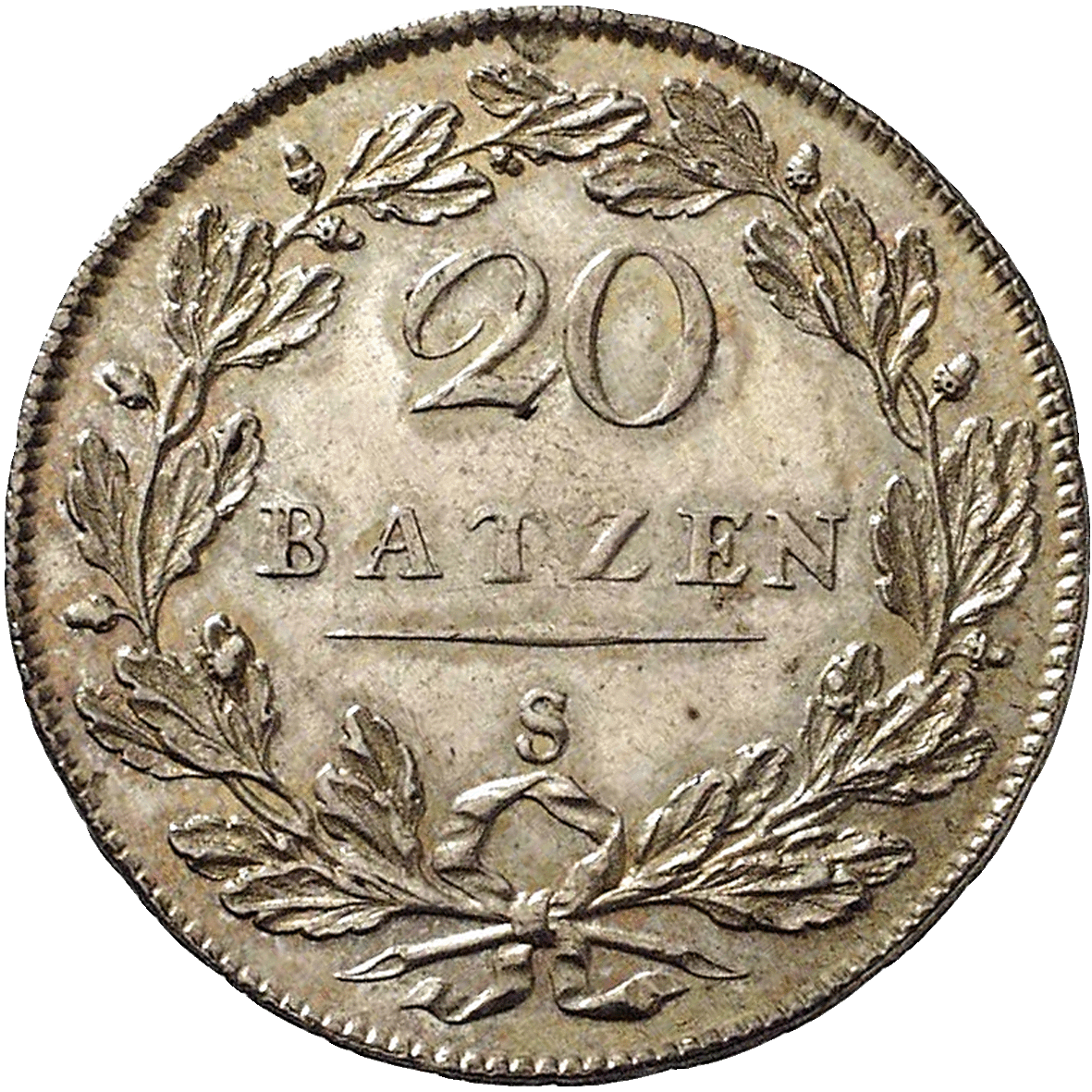 Helvetische Republik, 20 Batzen 1798 (reverse)