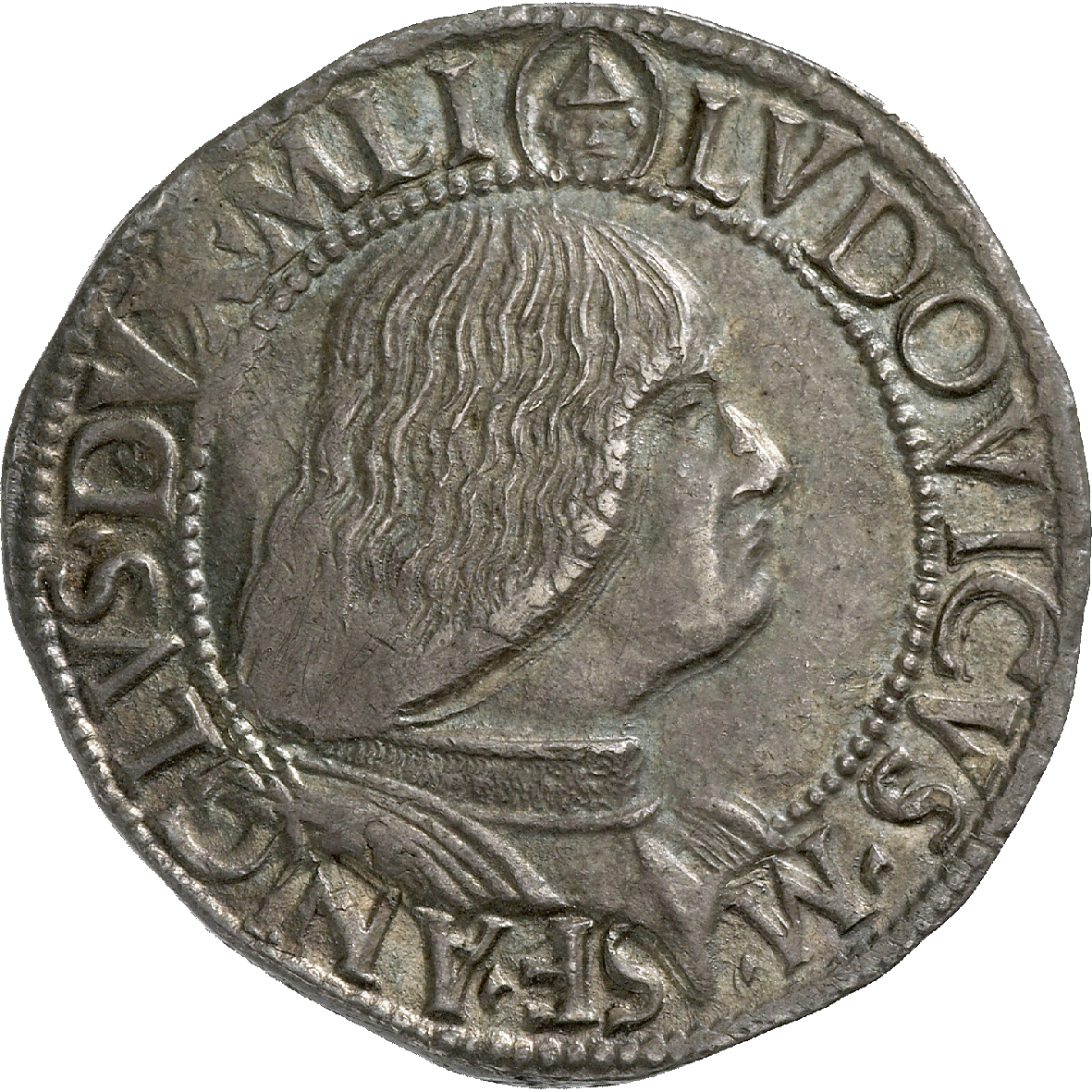 Herzogtum Mailand, Ludovico Maria Sforza, Testone (obverse)
